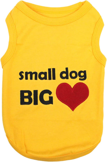 Dog Cat Clothes Tee Shirts Embroidered T-Shirt S Dog Big Heart, XL